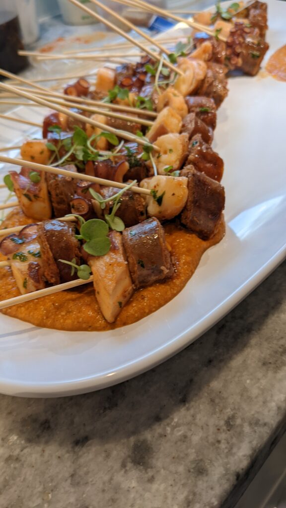 Octopus and Chorizo Skewers for a Local Client in New Jersey