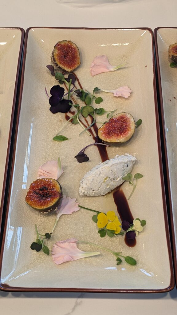 Solo Shot of Fig Brule, plated elegantly for a Private Event Catered in New Jersey